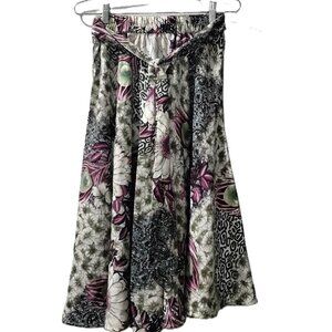 MIX NOUVEAU -S- SKIRT VOLUMEN-FLORAL PATTEN GOLDEN/ WINE/OLIVES COLORS